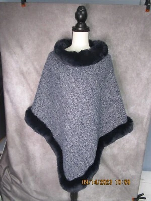 Designer USA women's Cape/Poncho Navy Blue- ONE SIZE FITS ALL. - Image 1 of 4