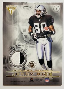 2001 Pacific Private Stock Titanium Dual Game-Worn Jerseys Jerry Rice Tim Brown