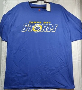 Tampa Bay Storm Blue Mens T Shirt AFL Logo XL Signed Vintage #5 - Picture 1 of 8