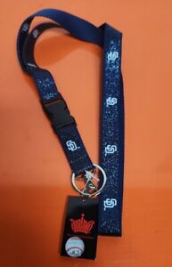 Officially Licensed Aminco Blue Glittered San Diego Padres Lanyard