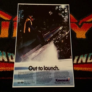 🏁 ‘79 KAWASAKI INTRUDER 440 Snowmobile Poster vintage sled OUT TO LAUNCH. - Picture 1 of 1