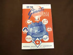 BOBBY THOMSON RALPH BRANCA SHOT HEARD ROUND WORLD SIGNED AUTO 1951 PROGRAM JSA - Picture 1 of 4
