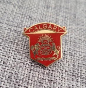 INSIGNIA ESMALTADA ESCUDO DE ARMAS DE CALGARIA CANADÁ - Imagen 1 de 2