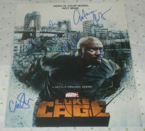 LUKE CAGE CAST SIGNED POSTER 8X10 PHOTO BY 7 AUTO COA COLTER ROSSI MISSICK ++ - Picture 1 of 3