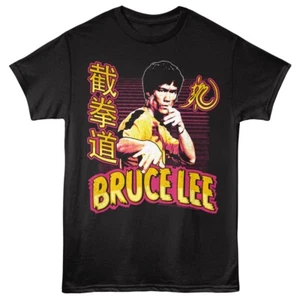Bruce Lee Mens T-Shirt BRIGHT ACTION COLLAGE New Licensed Black Cotton SM - 5XL - Picture 1 of 3