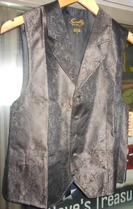Scully Old West Vest Men's Paisley Cover Button Formal Polyester RW093 SMALL - Picture 1 of 4