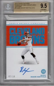 2018 Panini Encased Rookie Signatures Baker Mayfield Sapphire #d 7/10 BGS 9.5 - Bild 1 von 2