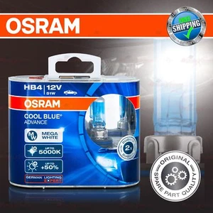 2x HB4 +50% 5000K MEGA WHITE OSRAM COOL BLUE ADVANCE Headlight Duo Bulb LOW BEAM - Picture 1 of 10