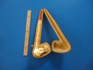 UNSMOKED MEERSCHAUM PIPE FEATURING AN EAGLE IN FITTED CASE - Picture 1 of 4