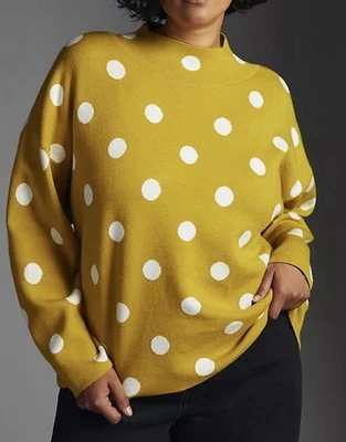 Suéter Anthropologie Maeve Carys Cuello Simulado Motivo Amarillo Lunares Talla Pequeña Foto 1 de 4