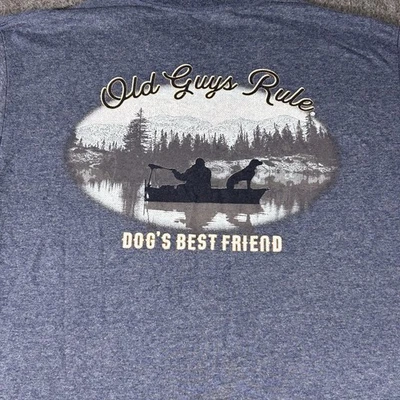 Camiseta Old Guys Rule Perros Mejor Amigo Barco de Pesca Lago Estampado Gráfico Talla L Foto 1 de 4