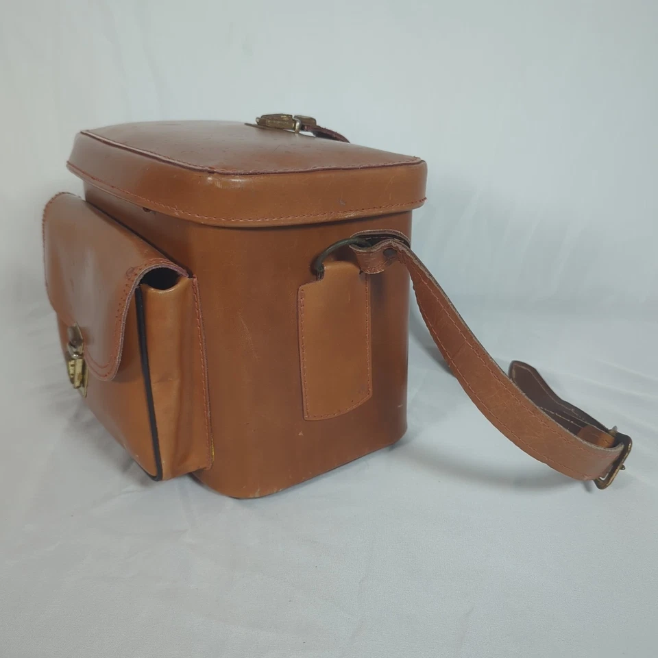 Monterey No. Estuche para 3 cámaras. Estuche rígido de cuero. Vintage años 60 9,5”X8”X7” EE. UU. Foto 1 de 4