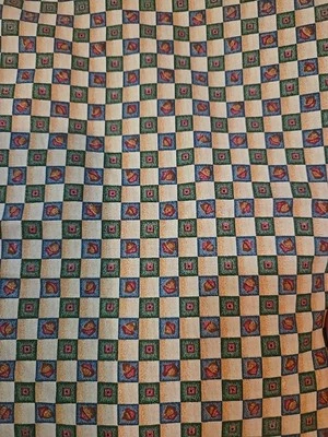 Vtg 1996 Acorn Check By Past & Presents For Daisy Kingdom Cotton Fabric 1 3/4 Yd - Image 1 of 4