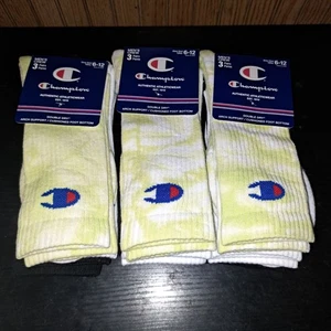3 Pk Champion Cushioned Crew Socks Dry Mens Size 6-12 Tie Dye 3 Pairs Per Pk - Picture 1 of 5