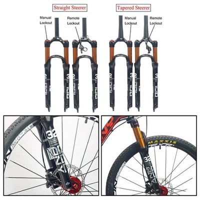 1-1/8 Threadless Air Shock Suspension Fork MTB Mountain Bike 26" 27.5" 29" 100mm - Image 1 of 4