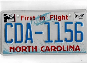 NORTH CAROLINA Beifahrer 2019 Kennzeichen "CDA-1156" - Bild 1 von 1