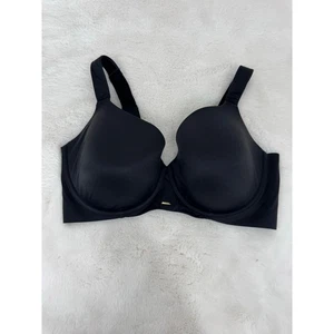 Cacique Lightly Lined Balconette Bra Black Size 40F Front Closure Full Coverage - Picture 1 of 5