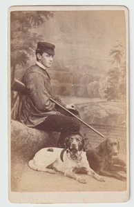Foto de visita cazador escopeta perro caza moda arcade extraño vintage - Imagen 1 de 2