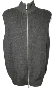 COS Maglione Gilet Uomo Grande Grigio Lana Full Zip Finto Collo Pullover Minimalista - Foto 1 di 9