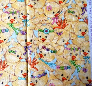 TIMELESS TREASURES CHIX Easter Chick fabric 1/2 yard - Picture 1 of 3