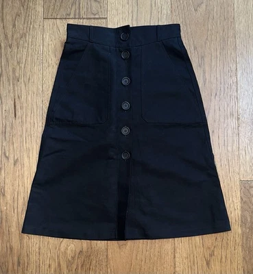 Falda midi con botones línea A negra de algodón Maje Jarius para mujer talla 36 S nueva sin etiquetas Foto 1 de 3