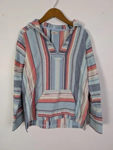 Faherty Baja Poncho Pullover Flanell Oberteil Damen M Bio Baumwolle Southwestern  - Bild 1 von 8