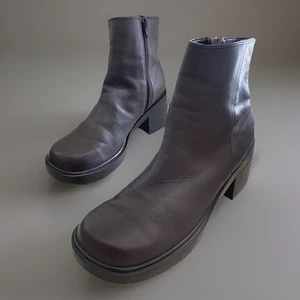Botas De Colección Convington Años 90 Y2K Gruesas Tobillo Punta Redonda Marrón 8.5M Grunge - Imagen 1 de 11
