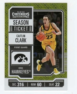 2024 Panini CAITLIN CLARK College Contenders #CC2 SEASON TICKET GOLD  17/99 - Picture 1 of 2