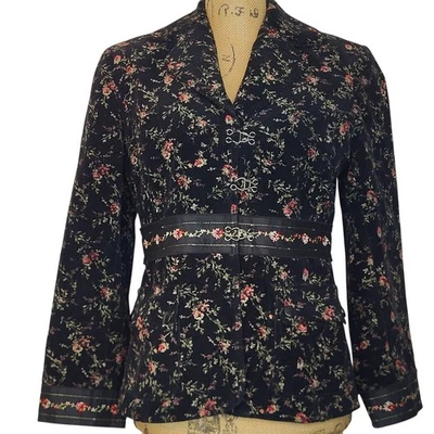 Blazer Vintage Cynthia Steffens Cottage Core Rosa Lila Pana Bordado Talla L Foto 1 de 4