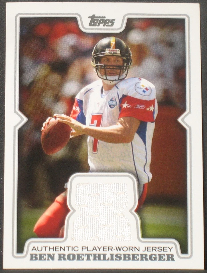 Ben Roethlisberger 2008 Topps Authentic Player Worn Jersey Pittsburgh Steelers - Image 1 of 2