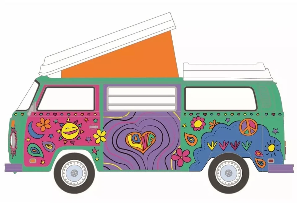 1973 VW Type 2 Westfalia Campmobile Music Festival Van 1:64 36120 - Immagine 1 di 1