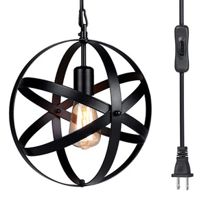 Industrial -in Globe Vintage Spherical Lantern M3T7 - Picture 1 of 11