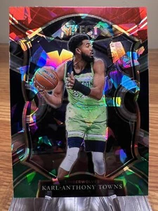 Panini Select #36 Karl-Anthony Towns 2020-21 rojo blanco verde hielo agrietado - Imagen 1 de 2