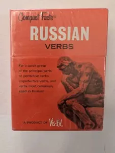 VINTAGE SEALED NIB Compact Facts RUSSIAN Grammar Verbs FLASH CARDS - Picture 1 of 5