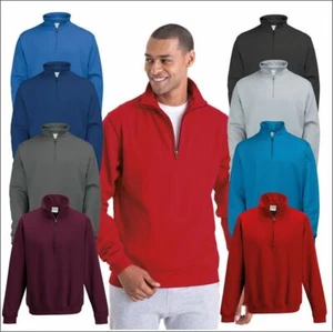 AWDis Mens Sophomore 1/4 Zip Neck Sweatshirt Casual Top Classic Sports Jumper