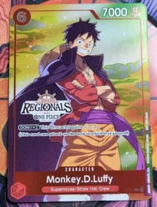 Tarjeta de una pieza de participante Monkey D Luffy P-001 offline regional 2024 inglés - Imagen 1 de 4