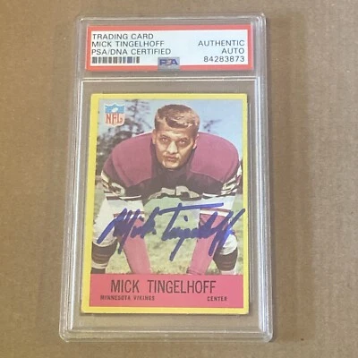 Mick Tingelhoff Signed 1964 Philadelphia #110 PSA/DNA Rookie Autographed RC AUTO - Image 1 of 2