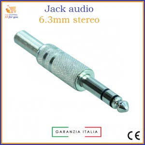 Jack 6.3 stereo spinotti connettori per cuffie connettore audio maschio metallo - Zdjęcie 1 z 1