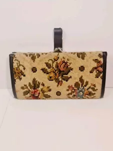 Cartera/cartera tapiz/cartera sin asas francesa vintage de los años 50 con punta de aguja para mujer - Imagen 1 de 9