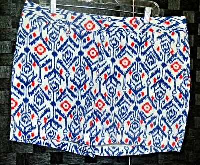 NUEVO CON ETIQUETAS Le Tigre talla 16 Rojo blanco azul geo estampado atleta caminar pantalones cortos org. $48 Foto 1 de 4