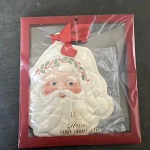 NUEVO Prensa de galletas Lenox Holiday SANTA / Adorno de Navidad - Imagen 1 de 4