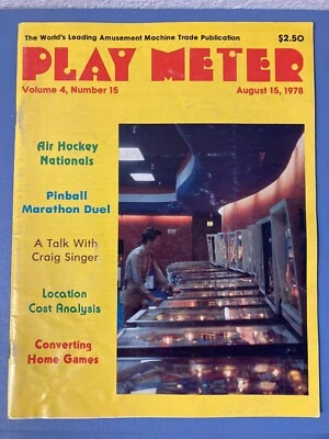 Revista Play Meter 15 de agosto 1978 Vol 4 No.15 Videojuegos Arcade, Pinball Foto 1 de 4