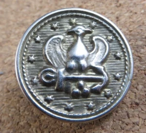 Antique/Vintage Metal Shank Button Military Eagle Bird on Anchor Stars Navy? B7 - Picture 1 of 8