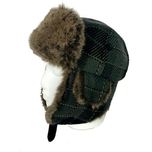 Sombrero trampero D and Y para mujer talla única gris sarga imitación piel a cuadros suave cómodo - Imagen 1 de 6