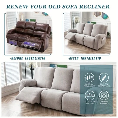 Waterproof non-slip leaf jacquard stretch recliner sofa cover protection - Image 1 of 4