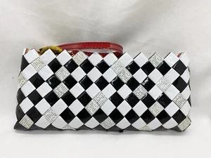 Nahui Olin Candy Gum Wrapper Clutch Wristlet Purse Black & White Outside - Picture 1 of 6