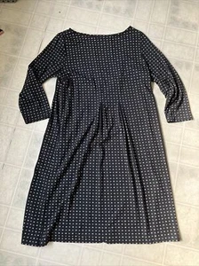 J. Jill Wearever Collection black diamond print 3/4 slv dress sz small pleated - Picture 1 of 4