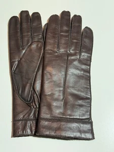 FOWNES Brown Genuine Leather Woman’s Glove Size L NEW - Picture 1 of 8