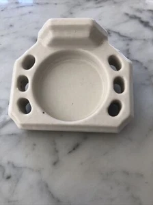 Vintage White Porcelain Toothbrush Holder Wall Mount NOS 4-3/4” Wide By 4” Deep - Picture 1 of 7