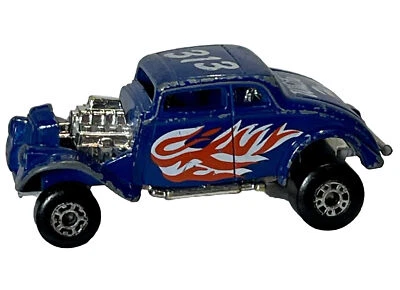 1982 Matchbox 1933 Willys Street Rod White Heat Blue #313 Diecast Plastic Nauru - Image 1 of 4